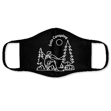 Discover Solo Camper Camping Alone Face Masks