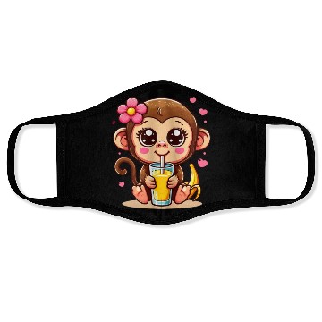 Discover Monkey Sipping Banana Juice Face Masks