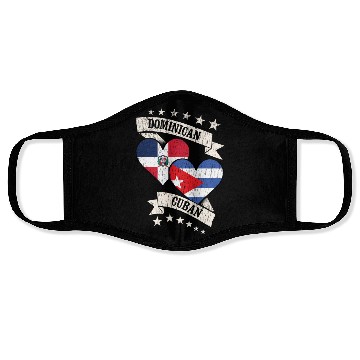 Discover Dominican Cuban Heart Flags Dominican Republic Cub Face Masks