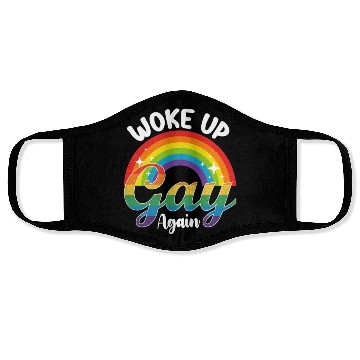 Discover Woke Up Gay Again Pride LGBTQ Rainbow Face Masks