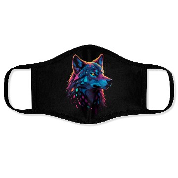 Discover colorfull wolf Face Masks