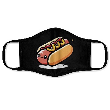 Discover Cute Kawaii Hot dog Face Masks