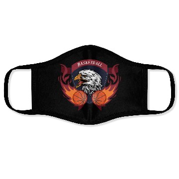 Discover Eagle Flame Basketball Crest Face Masks