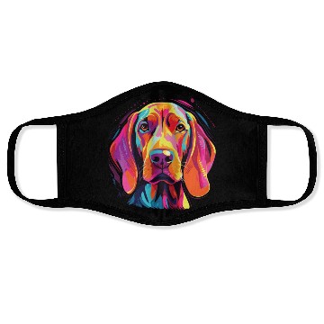 Discover Watercolor Colorful Redbone Coonhound Face Masks