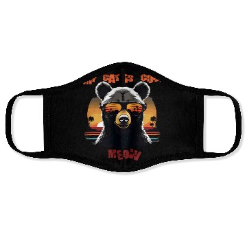Discover my cat is a bear design Face Masks