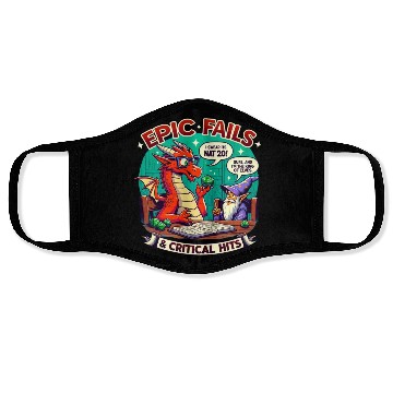 Discover Dragon & Wizard Epic Fails D&D Pen & Paper Face Masks