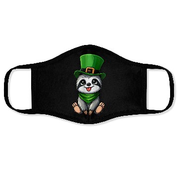 Discover St. Patrick's Day Sloth Clumsy Cute Cartoon Design Face Masks
