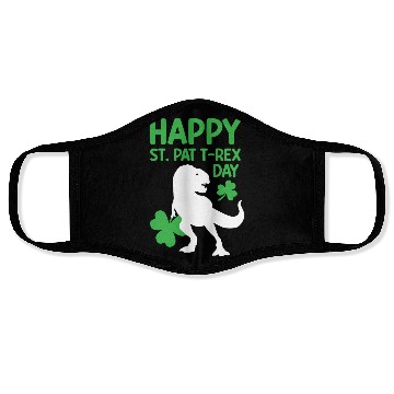 Discover Funny Happy St. Pat T-Rex Day Face Masks