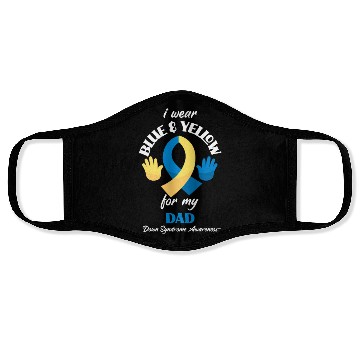 Discover I Wear Blue Yellow Dad Down Syndrome Awareness Face Masks