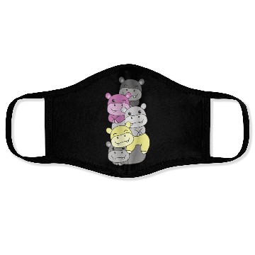 Discover Perigirl Flag Pride Lgbtq Cute Hippo Stack Face Masks