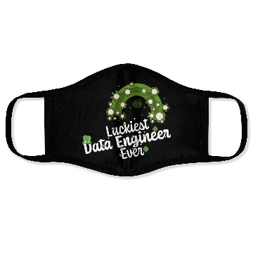 Discover Luckiest Data Engineer St Patricks Day Engineering Face Masks