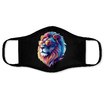Discover Lion with Glasses Hipster Lion Face Masks