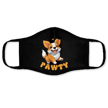 Discover LET'S PAWTY Cute Happy Corgi Dog Face Masks