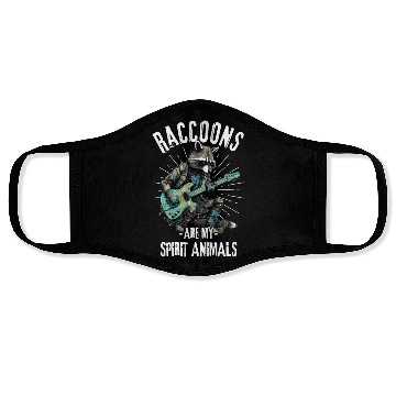 Discover Raccoon with a Guitar Face Masks