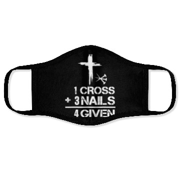 Discover 1 Cross 3 Nails Forgiven Christian Easter Face Masks