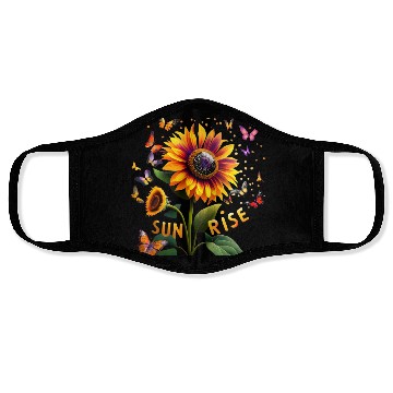 Discover Multicoloured Sunflower at Sunrise Face Masks