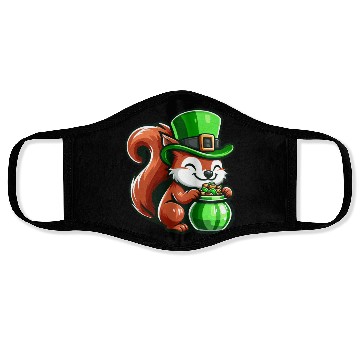 Discover St. Patrick's Day Cute Squirrel Comic Design Face Masks
