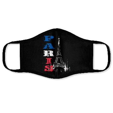 Discover Eiffel Tower Grunge Silhouette Face Masks
