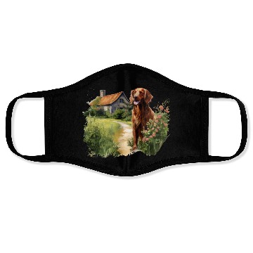 Discover Irish Setter Emerald Dog Cottagecore Adventure Face Masks