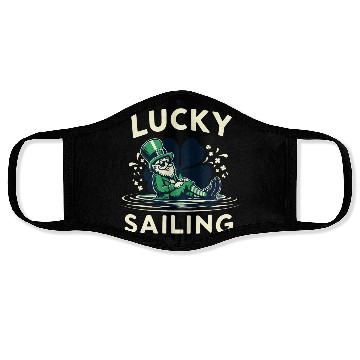 Discover Lucky Sailing Funny St Patrick's Clover Cruises Face Masks