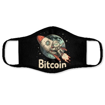 Discover Pi day 3.14 Crypto Bitcoin Rocket Astronaut To Face Masks
