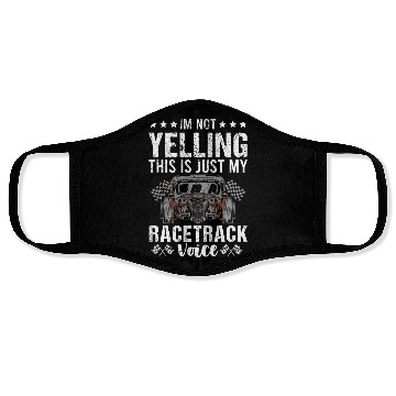 Discover I'm Not Yelling Drag Racing Race Car Driver Gift Face Masks