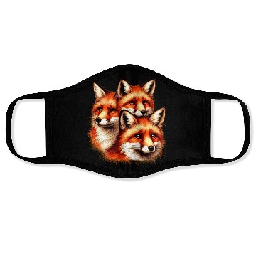 Discover Three Red Fox Faces Face Masks