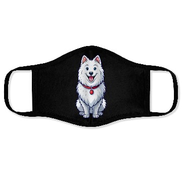Discover Happy Grinning Samoyed Face Masks
