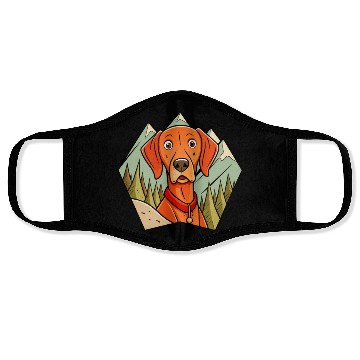 Discover Alert Vizsla on Hike Face Masks