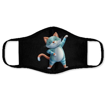 Discover Funny Cat Dabbing A Hilarious Dance Design Face Masks