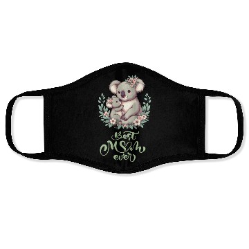 Discover Best Mom Ever Koala Embrace Floral Wreath Face Masks