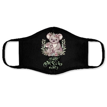 Discover Best Mom Ever Koala Embrace Floral Wreath Face Masks