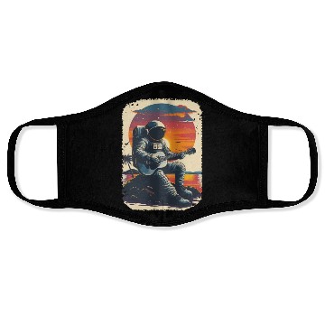 Discover Astronaut Guitar Player Space Music Lover Face Masks