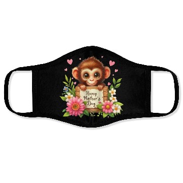 Discover Cute Monkey Happy Mother s Day Face Masks