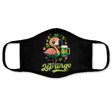 Discover Irish Flamingo St Patricks Lepringo Face Masks
