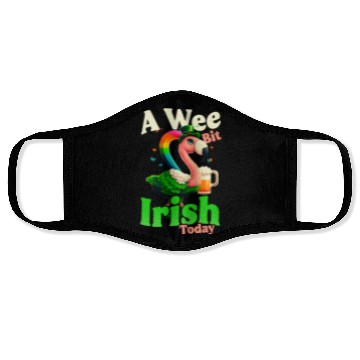 Discover Irish Flamingo St Patricks A Wee Bit Irish Face Masks