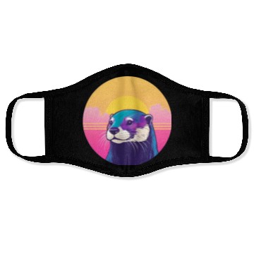 Discover Synthwave Otter 1 Face Masks