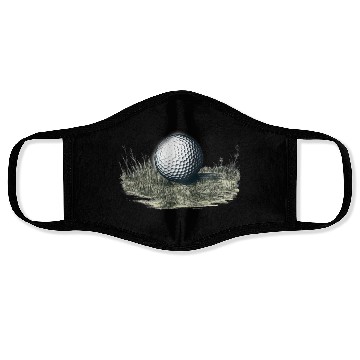 Discover Golf ball on grass Face Masks