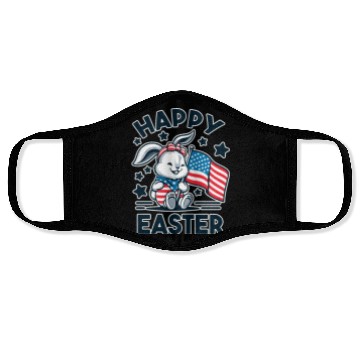 Discover Easter Bunny with American Flag - Happy Easter Face Masks
