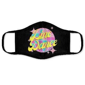 Discover Line dance disco ball in fun neon party colors Face Masks