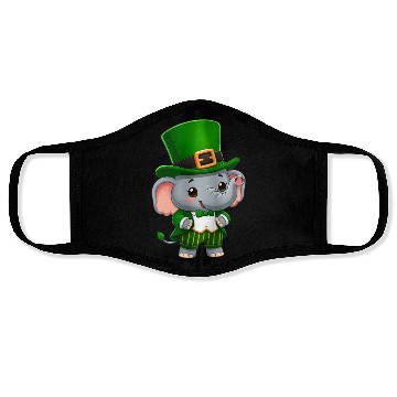 Discover St. Patrick's Day Elephant Green Face Masks
