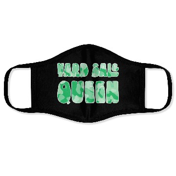 Discover Yard Sale Queen green camo Face Masks
