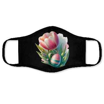 Discover Spring Colorful Tulip With Easter Egg Face Masks