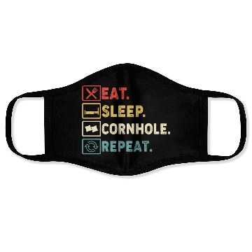 Discover Eat Sleep Cornhole Repeat Face Masks