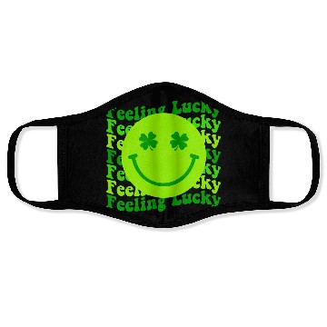 Discover Irish Clover Feeling Lucky Smiling Face Face Masks