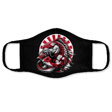 Discover Koi fish Japan national flag carp Face Masks