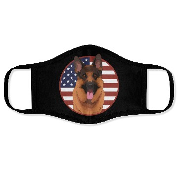 Discover German Shepherd US Flag Dog Owner Face Masks