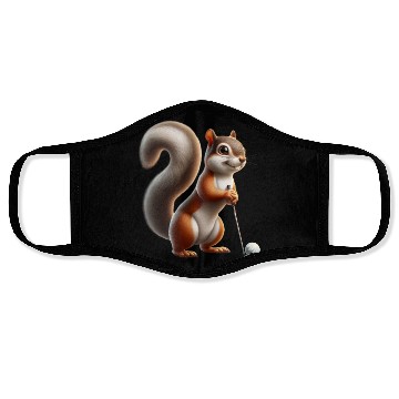 Discover Golf Player Squirrel Animal Lover Design Face Masks
