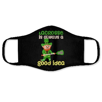 Discover Lacrosse St. Patricks Day Lacrosse Good Idea Face Masks
