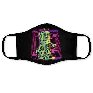 Discover Robot Retro Vintage Robotics Technology Face Masks